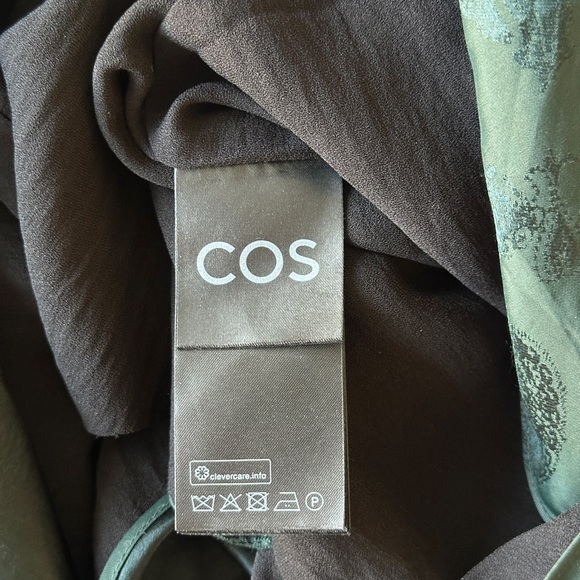 Cos Tiered Paisley Jacquard Silk Maxi Green Dress - Picture 7 of 10